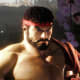 Ryu walks past the camera as the player created character stares in Street Fighter 6.